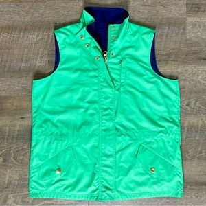 Lauren Ralph Lauren Women’s Large Reversible Vest Zip W/Gold Buttons Cinch Waist